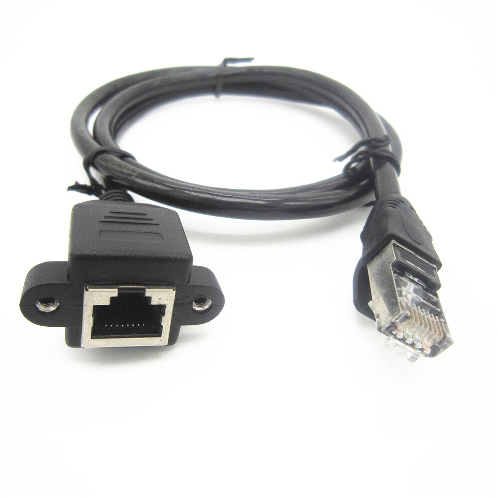 30cm 60cm 100cm 8Pin RJ45 Cable Cat5e Cat6e Male to Female Screw Panel Mount Ethernet LAN Network 8 Pin Extension Cable Cat5 6