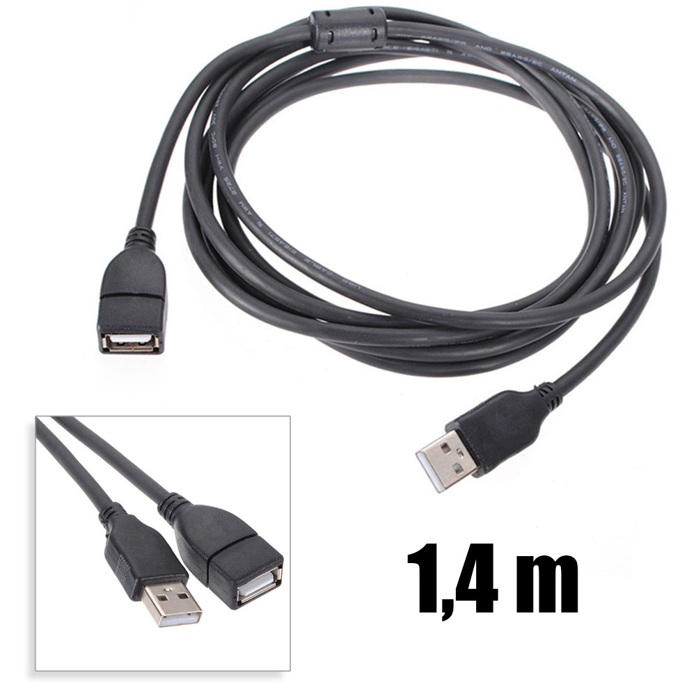 OcioDual câble prolongateur USB HEMBRA MACHO PARA IMPRESORA EXTENSION 1,4 m universel 2.0 1,4 m nègre Univ tipo A alargador type