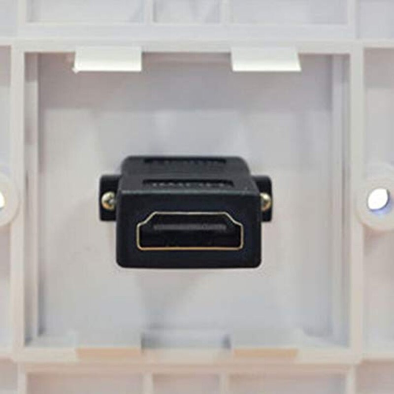 1-Port Wall Plate For HDMI Female Panel Face Cover Square 1080P Full High Definition ABS Plastic Outlet Mounting Bracket Socket
