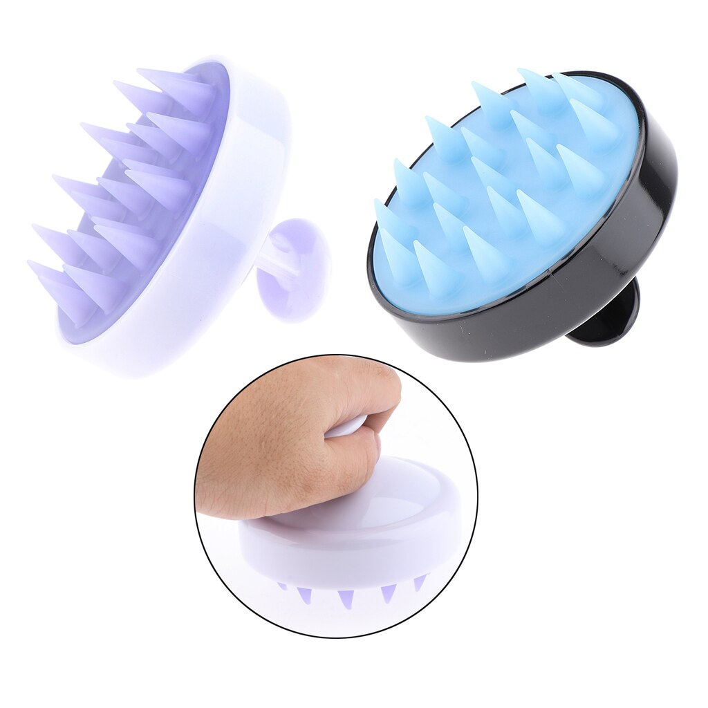 2 Pcs Siliconen Hoofd Scalp Massager Shampoo Borstel Scrubber Roos