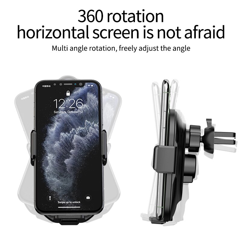 Automatic 15W Qi Car Wireless Charger for IPhone 13 12 11 XR X 8 Samsung S21 S20 Magnetic USB Infrared Sensor Phone Holder Moun