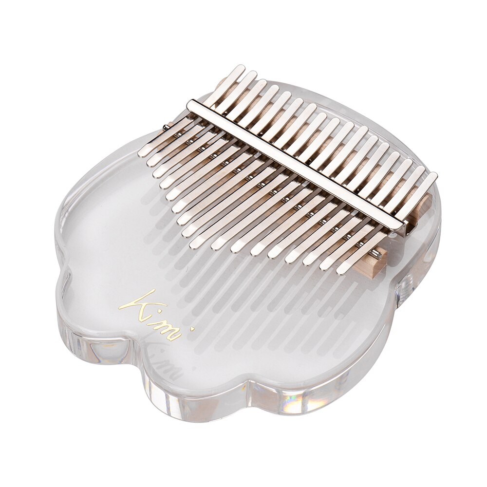 17-Key Kalimba Thumb Piano Transparent Acrylic Material with Carry Bag Musical Note Stickers Tuning Cleaning Cloth Musical