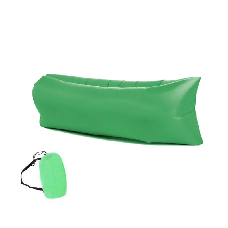 Bolsa inflable plegable para perezosos, sofá de aire, Banana, Nylon, bolsa de Camping, sofá cama, almohadilla, cama de playa portátil, colchón de aire, tendidos de cama cama portatil plegable para camping: green