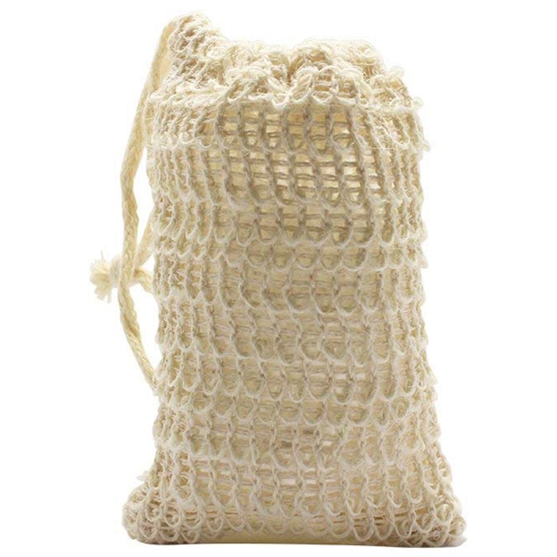 30 pakke naturlig sisal sæbe pose eksfolierende sæbe opbevaringspose holder skummende taske sisal bundt sæbe poser bad snorlomme