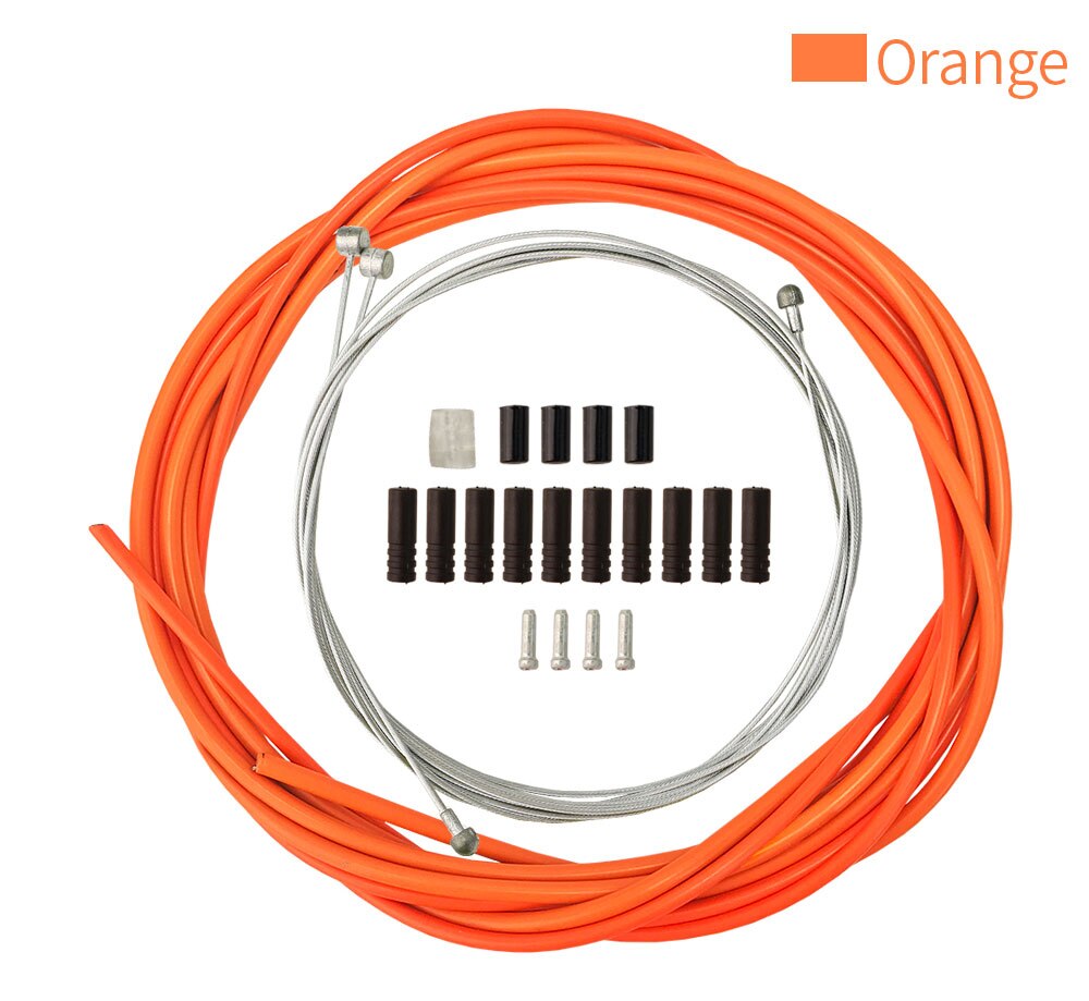 MTB Road Bicycle shift Brake Cable Set 4mm/5mm Line Tube Multiple Colour Bike Brake Line Tube Inner Line Universal Bicycle Parts: Orange Set