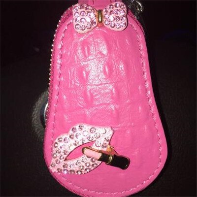 Bolsa borboleta com strass feminina, bolsa para chaves de carro rosa preto escolher 2019 moda coreana: rose lip print