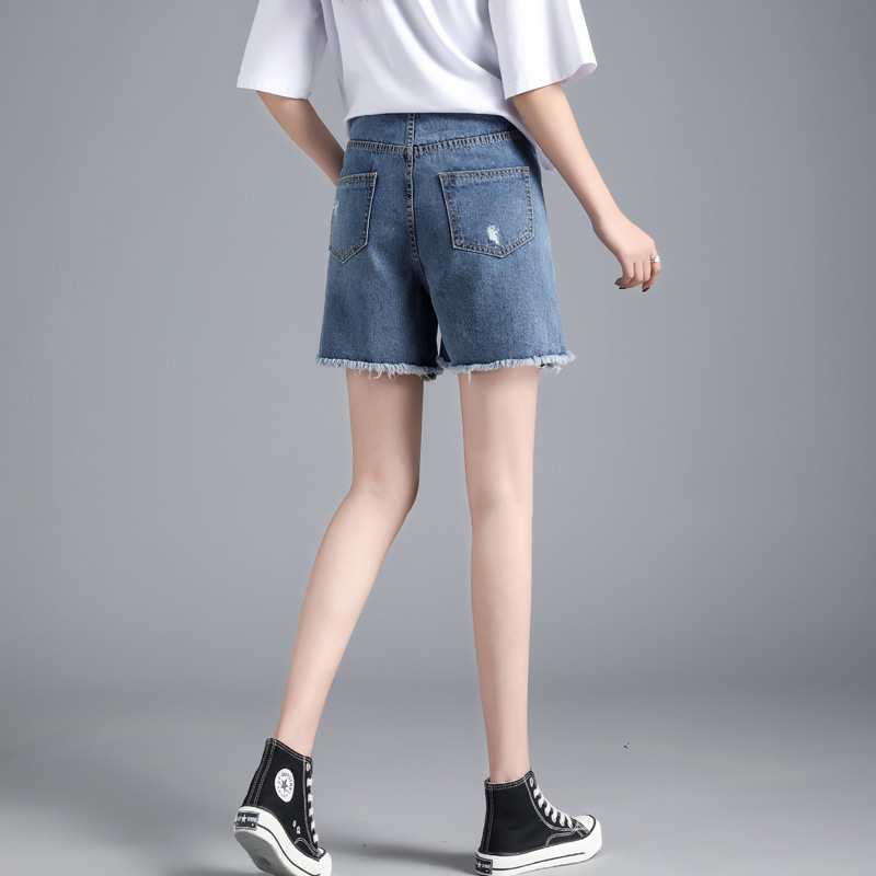 Pantalones vaqueros premamá de talla grande para mujer, Vaqueros cortos informales de verano, ropa de embarazo con botones ajustables, Zwangerschaps Kleding
