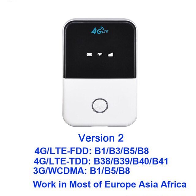 Yizloao 4G Lte Wifi Router Auto Mobiele Wifi Hotspot Broadband Draagbare Mifi Unlimit Modem Pocket Router 4G Met sim Slot: Version 2