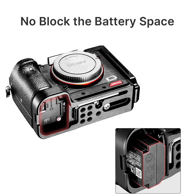 A7III Dslr L Plate Bracket Voor Sony A7R3 A7M3 Verticale Schieten Mount Met Verlengen Koude Schoen Voor Microfoon Led Licht vlog Plaat
