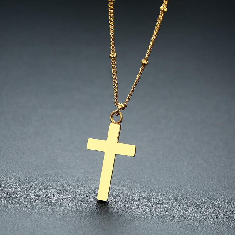 Fxm HBB15 Rvs Ketting Populaire Enkele Vrouwen 35 Mm Gouden Kruis Op China Vrouwen Sieraden