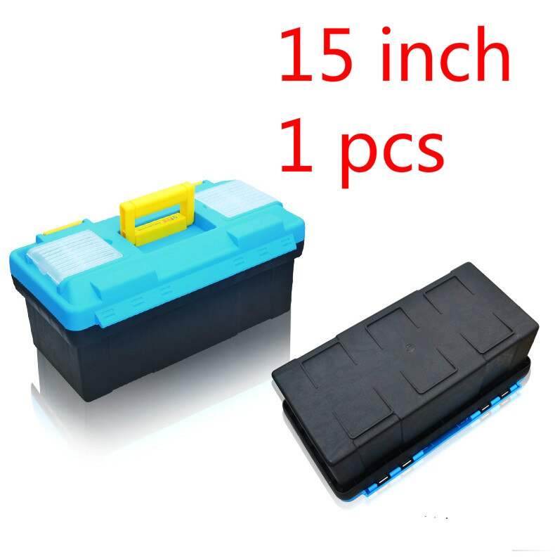 1 Pcs 15 Inch Plastic Tool Box Multifunctional Household Maintenance Tool Box Reinforced Vehicle Mounted Storage Box