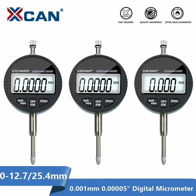 Xcan digital mikrometer 0-12.7mm/0-25.4mm 0.001mm 0.00005 "elektronisk mikrometer mätverktyg för mätare