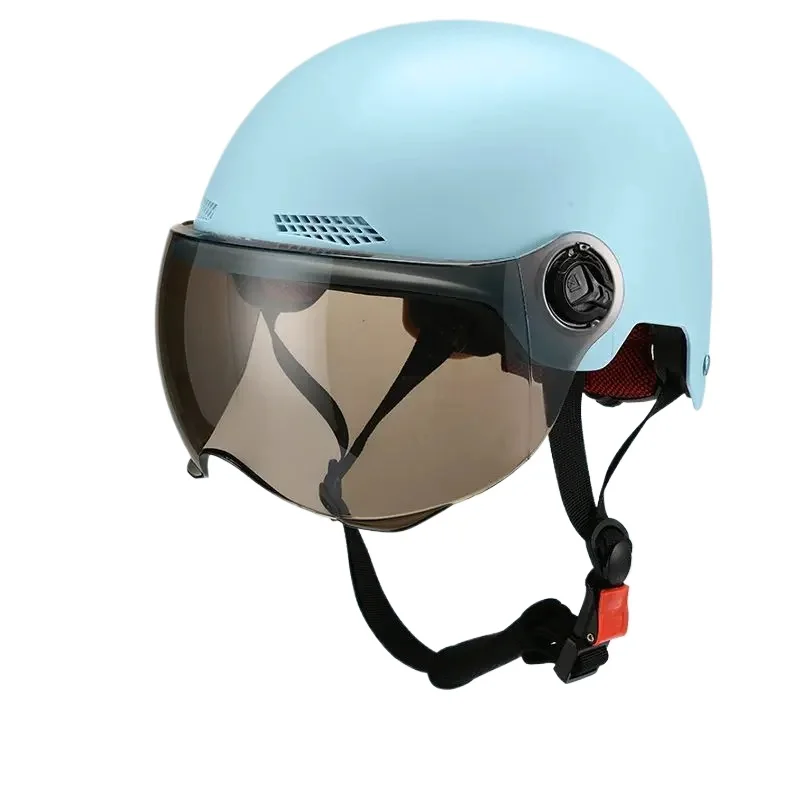 Riding Safety Helmets Lightweight Half Helmets with Goggles Reflective Stickers Sun Protection Adjustable in All Seasons: SKY BLUE