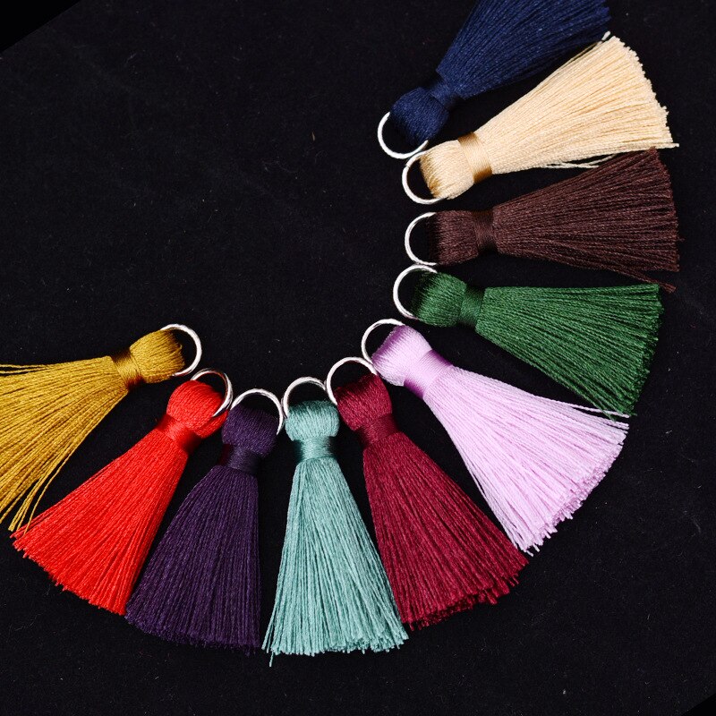 12 stuks/partij 5cm mini zijden kwastjes franje naai pony bloem kwastjes hanger kwastjes voor doe-het-zelf gordijnen woonaccessoires