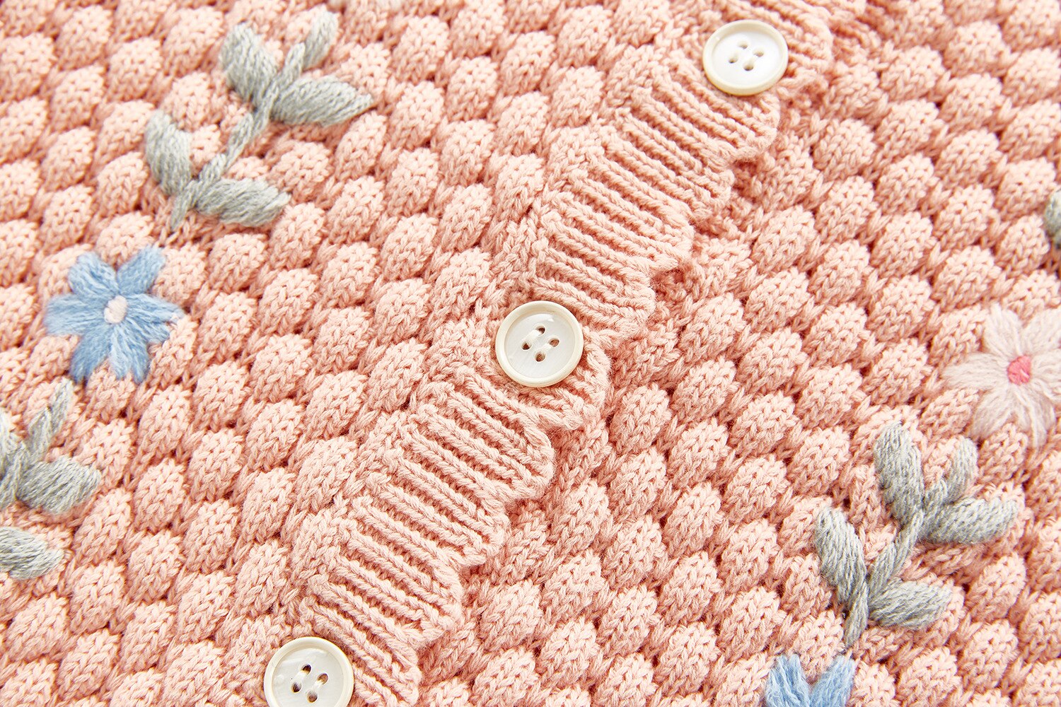 Baby Mädchen zur Seite fahren Herbst Kleinkind Mädchen betroffen Strickjacke Blume Stickerei Baumwolle Baby Mädchen Strick Mantel Jacke Kleinkind zur Seite fahren