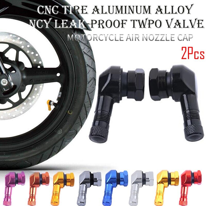 1 par universal motorcykel hjul däck ventiler stam cap luft däck lock 90 grad 17mm cnc aluminium rörlösa ventil stammar 9 färger