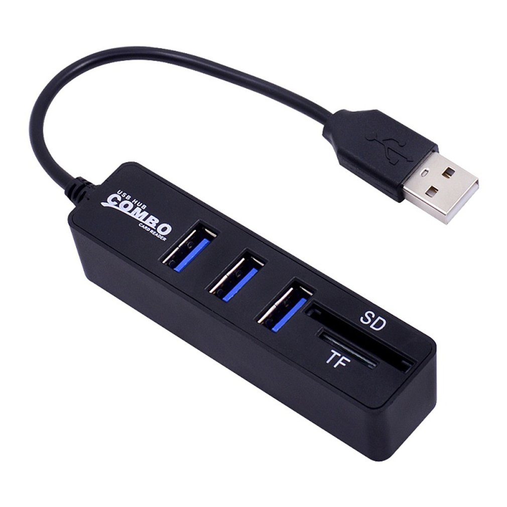 Micro Usb Hub 2.0 Multi Usb-poorten Combo Sd/Tf Kaartlezer Hub Usb Splitter 3 Port Usb Adapter voor Computer Accessoires