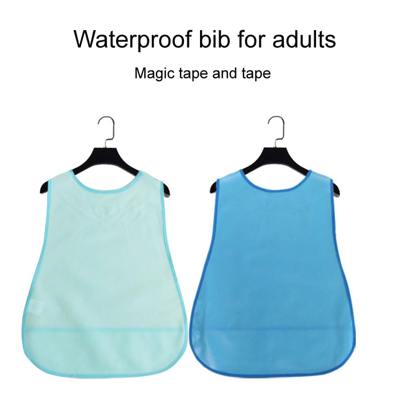 Bavoir de grande taille pour le repas | 1 pièce, imperméable à l'eau, Anti-huile réutilisable, bavoir de dîner de grande taille pour adultes âgées