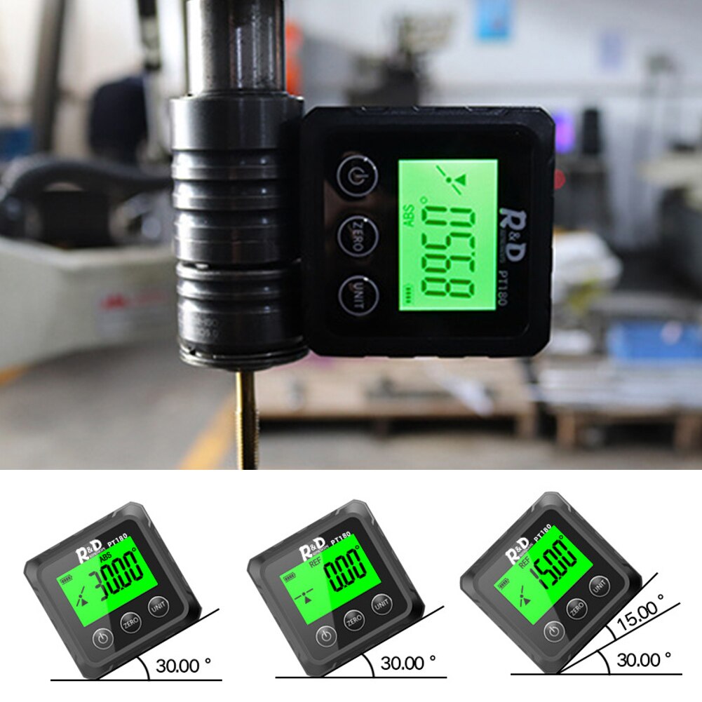 Cyfrowy poziom kątomierz inklinometr elektroniczny inklinometr próbnik narzędzia pomiarowe podświetlenie LCD celownik kątowy narzędzie pomiarowe