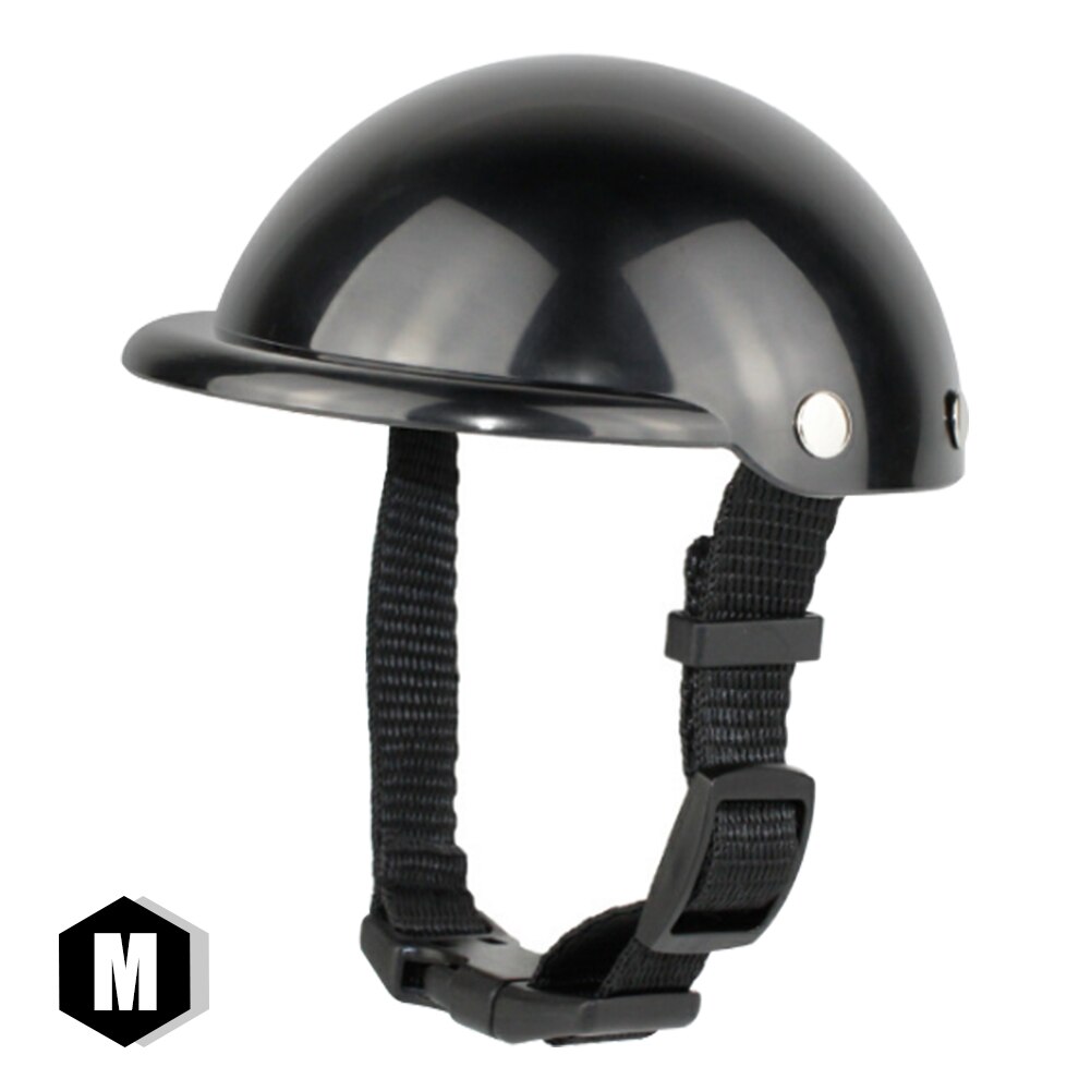 Zon- en regenbescherming verstelbare band hondenhelm sport voor op de motor coole kat zwarte hondenhoed voor op de fiets: M
