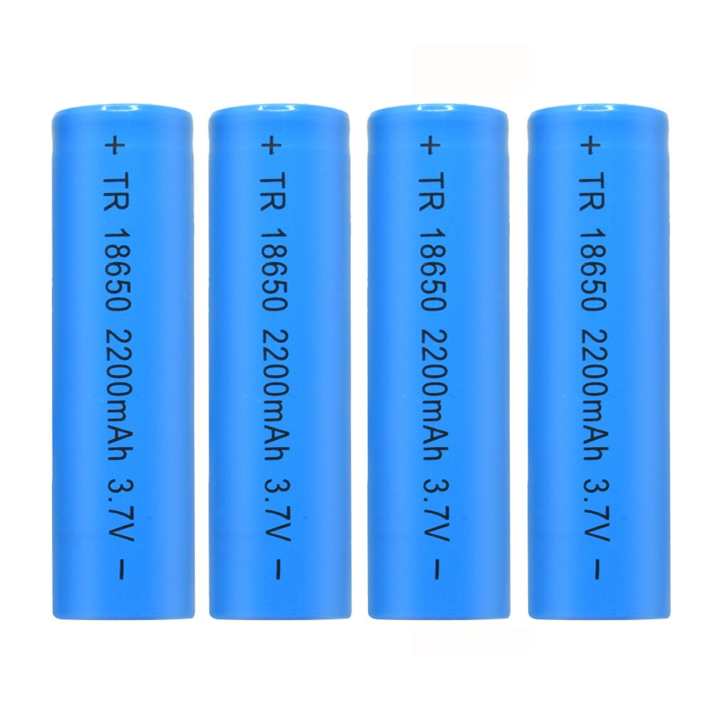 100% Original 4pcs 18650 3.7v 2200mah 18650 Rechargeable Lithium Battery For Flashlight Batteries: Default Title