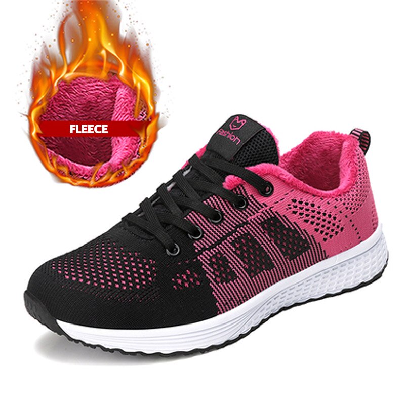 Winter warme fleece schoenen dames winter thermische dikke sneakers zachte comfortabele fleece schoen veterschoenen dames sportschoenen vrouw