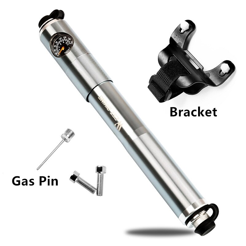 West biking slange trykkmåler hånd luft pumpe schrader presta ventil gaffel bærbar mini pumpe sykkel pumpe dekk ball leketøy inflator: B