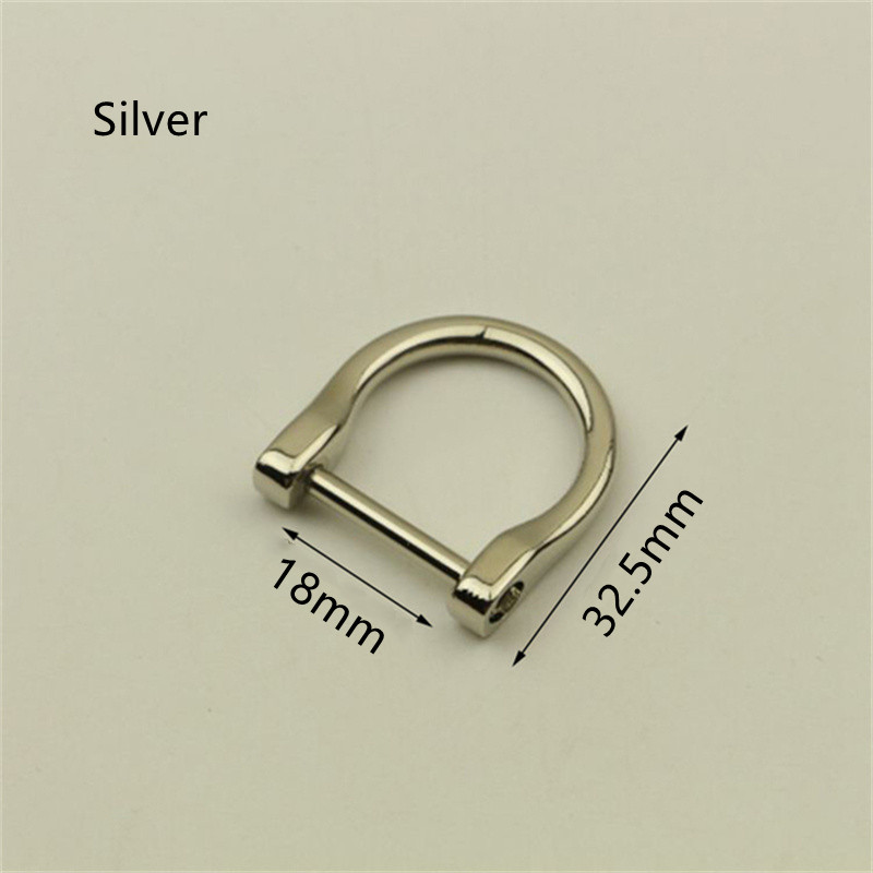 Boucle à anneau en D pour femmes, en métal, amovible, sac à main artisanal, bandoulière, sangle, accessoires: silver