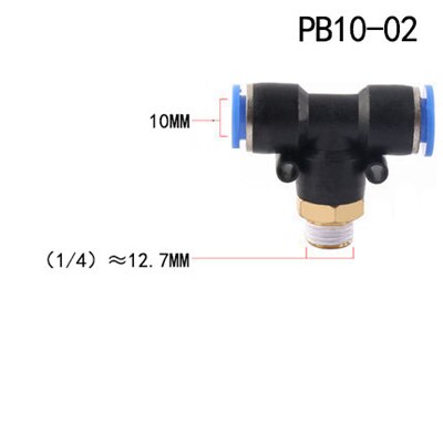 Raccord pneumatique à filetage mâle BSPT | 4mm 6mm 8mm 10mm 12mm tuyau, 1/8 "1/4" M5 3/8 "1/2" "BSPT coupleur pneumatique: PB10-02