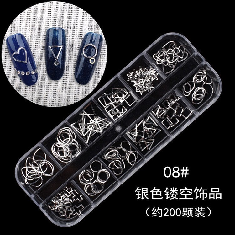 3D ongle cristal strass paillettes métal diamant Sequin Technique manucure ongle Art déco Nail Art bijoux: 08