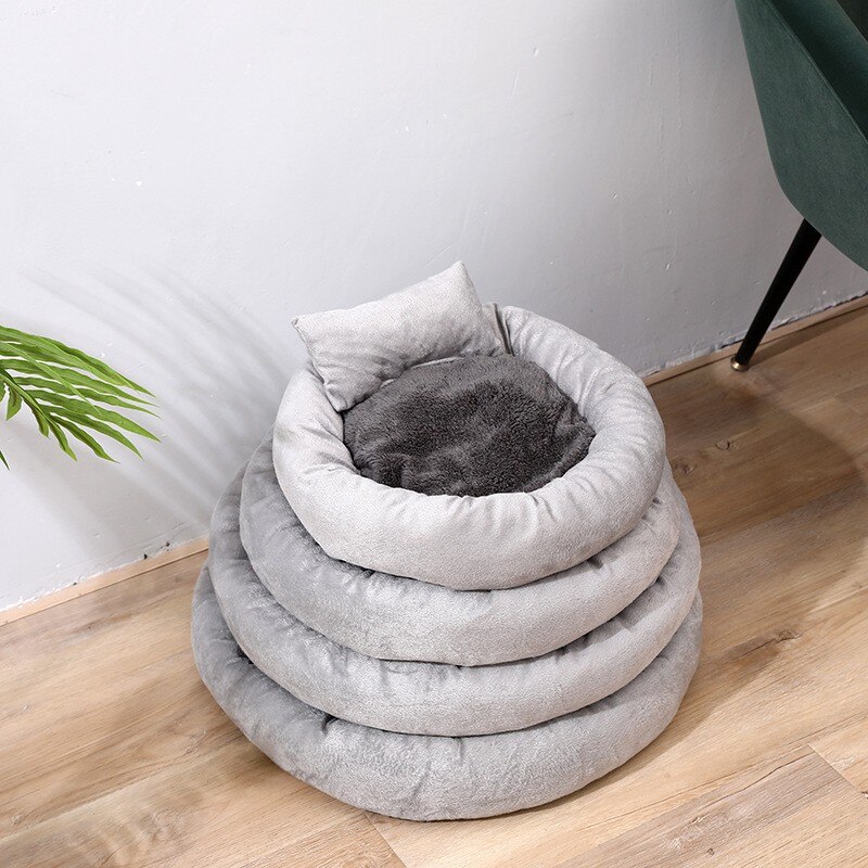 Warme ronde hondenmand, ronde ligstoel voor kleine en middelgrote honden en katten, winter hondenkennel, puppymat, hondenmand, kattenmand
