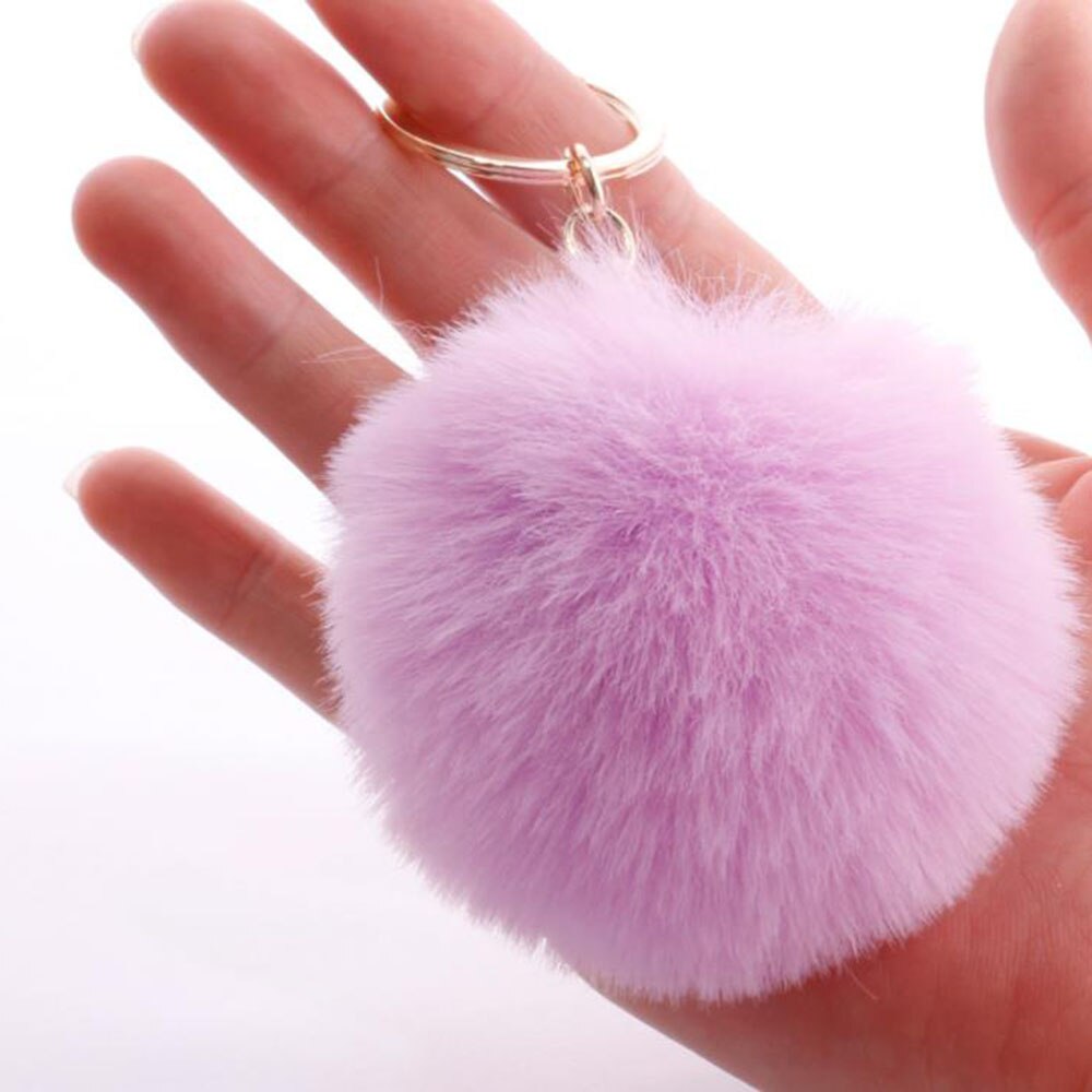 18 kleuren Leuke Sleutelhanger 7cm pom pom Sleutelhanger Sleutelhanger Voor Meisje Vrouwen llaveros para mujer Mode-sieraden: LOY947