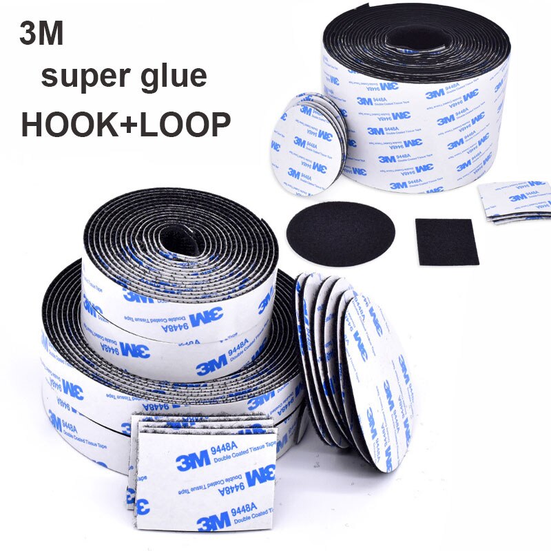 1M Strong Nylon Self-adhesive Hook and Loop Fastener TapeSticker Double Side Tape with Glue Sticker Hook Adhesive DIY 16-50MM