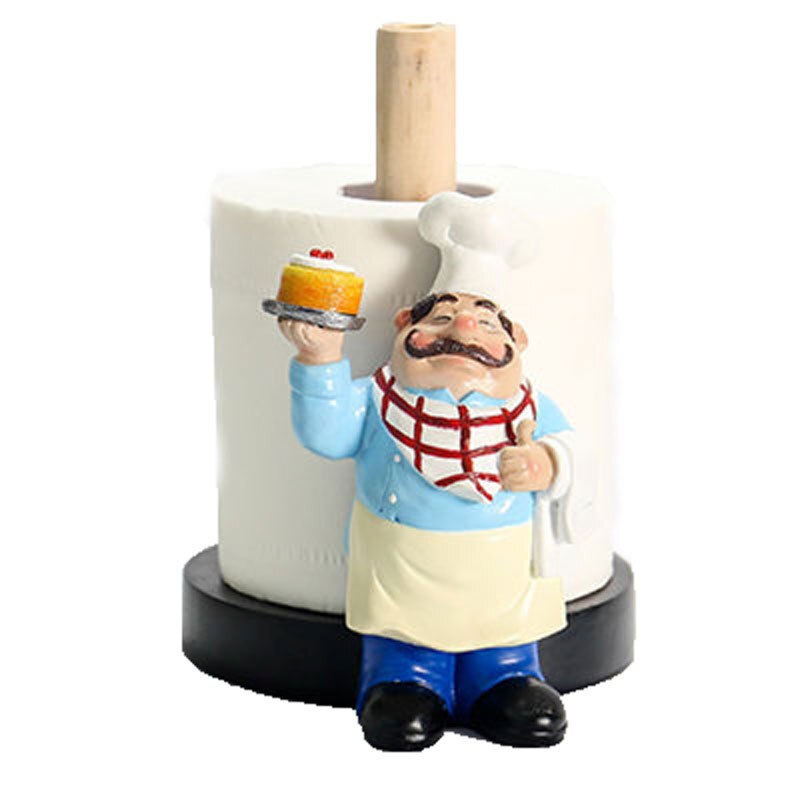 Hars chef-kok beeldjes met dubbele laag keukenpapier houder banketbakkerij restaurant keuken knutselen huisdecoratie kunst ornament