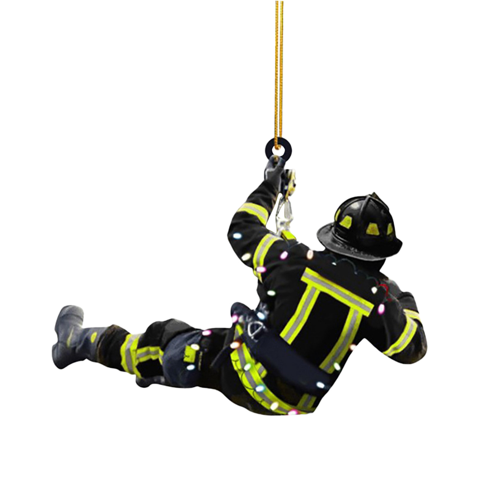 Christmas Decoration Acrylic Decoration Christmas Decoration Tree Pendant, Wall Window, Car Firefighter Pendant Set: MULTI