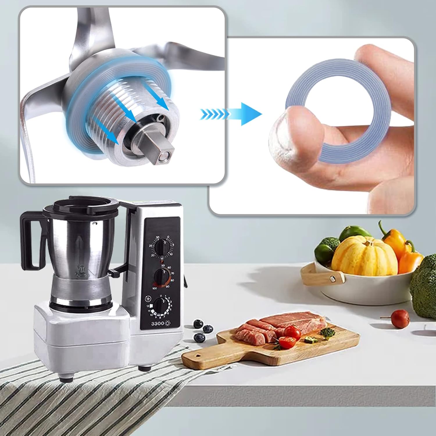 Cuchillas de exprimidor de acero inoxidable, repuesto para Thermomix 3300, cuchilla de licuadora, grado alimenticio