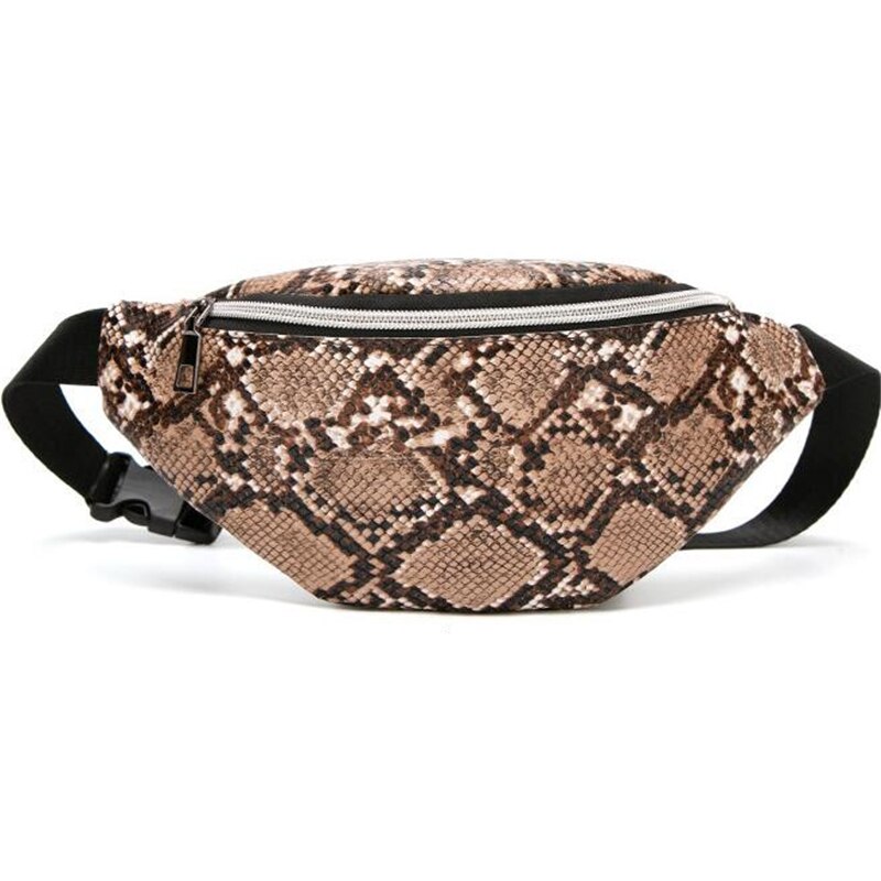 bolso de pecho Retro Serpentine Mini bolso de mujer bandolera bolso de señora cinturón paquete Vintage piel de serpiente impreso riñonera