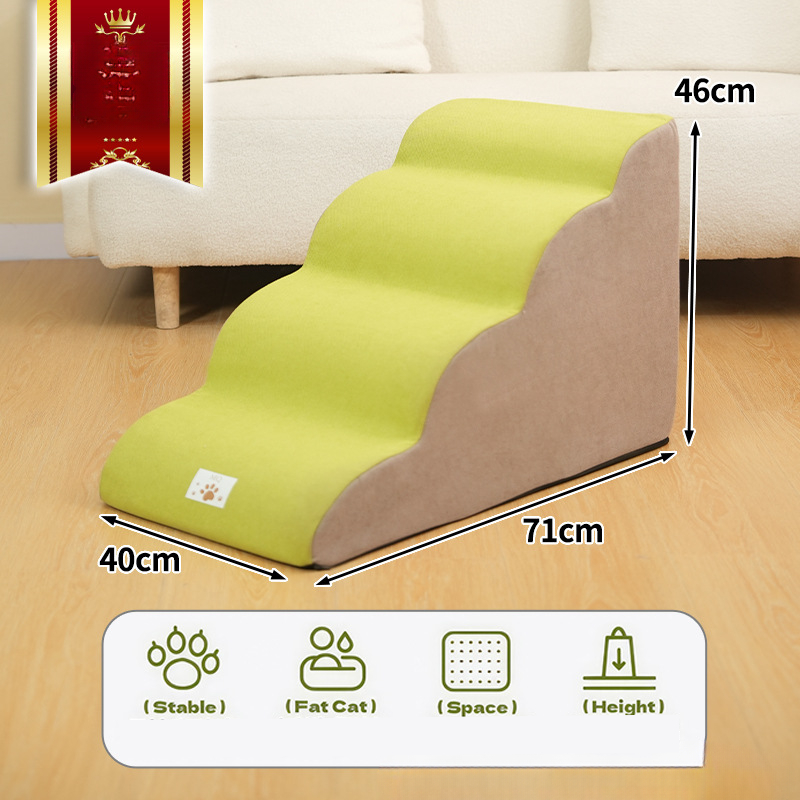 Escalera de 2/3 escalones para mascotas, rampa para perros/gatos, esponja de espuma viscoelástica, sofá para perros, rampa de entrenamiento extraíble y lavable para mascotas, escaleras, suministros para mascotas: Gris claro