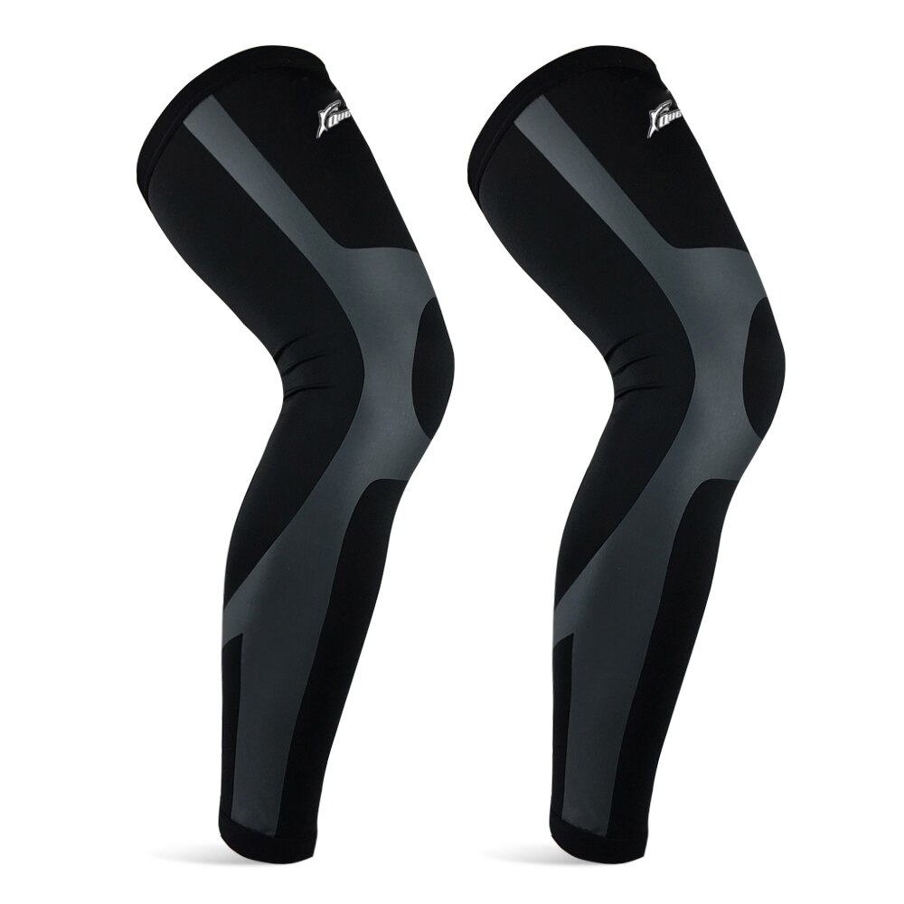 Mænd kvinder kompression fodbold basketball benærmer fitness løbeleggings tights sport fodbold benbeskytter cykling benvarmere: H / Xl