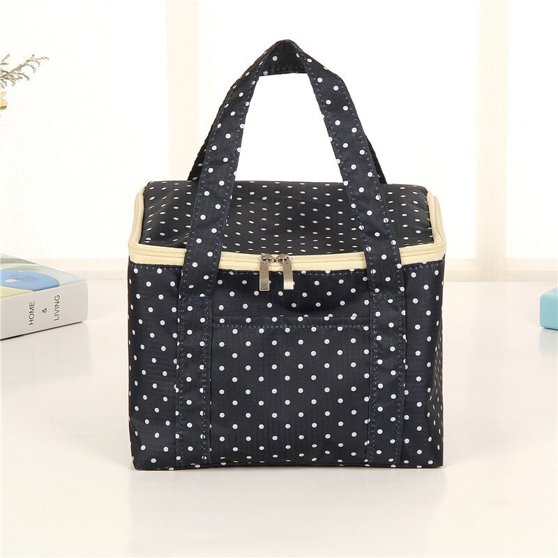 Bolsas de almuerzo de tela Oxford de gran capacidad para hombre y mujer, bolsa térmica de viaje para comida, Picnic, portátil, impermeable, más fresca: BLACK