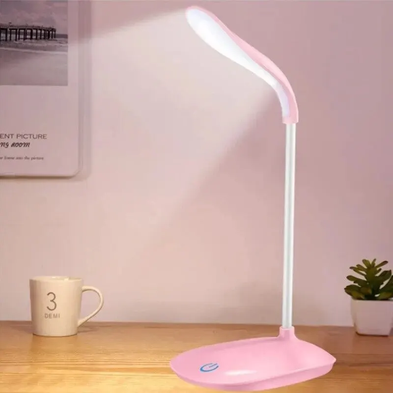 Dormitory Reading the USB Charging LED Lamp That Shield an Eye Beads Three Gears Touch Dimmer Lamp: Pink
