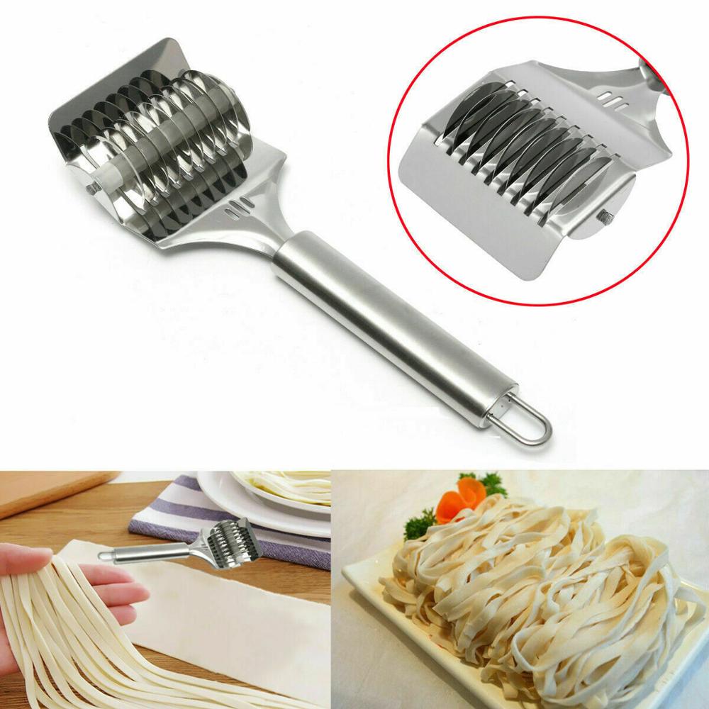 Stainless Steel Noodle Lattice Roller Docker Dough Cutter Pasta Spaghetti Maker for Kitchen Cooking Tools