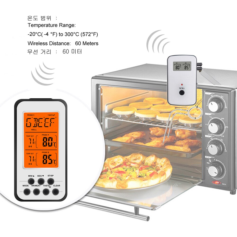 Remote Digital Meat BBQ Thermometer Kitchen Oven Food Cooking Barbecue Grill Roast Termometer Water Milk Temperature Meter Probe