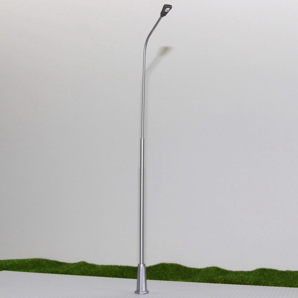LNH20 5 stks Modelspoor Lantaarnpaal Lampen 1:50 Enkele Hoofd Straatverlichting O Schaal 3 V LEDs Miniatuur 20 cm
