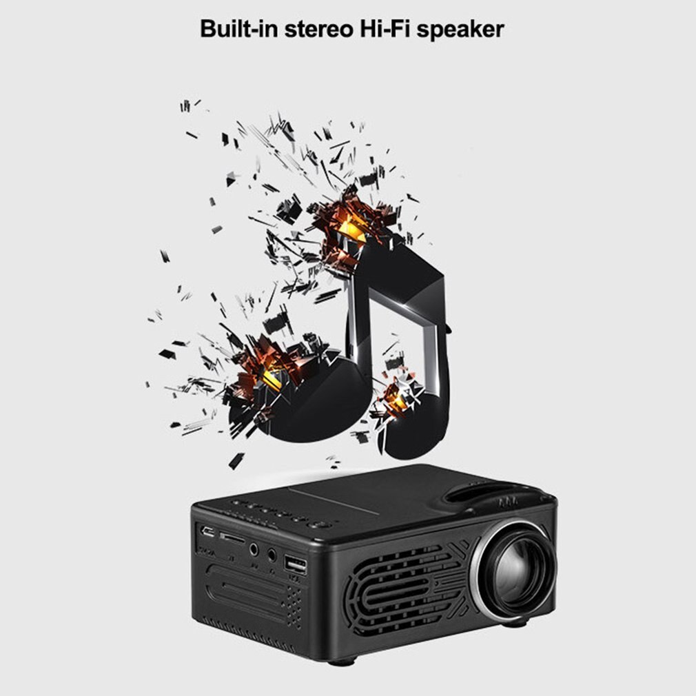 Proyector portátil negro 814 de alta definición 1080P HDMI proyector interfaz Multi Home Theater Video proyector