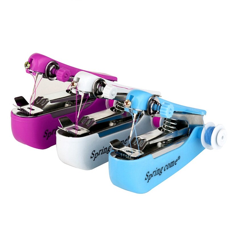 Handheld Mini Sewing Machine Pocket Manual Sewing Tools Home Travel Tailoring Machine Embroidery Stitcher Random Color