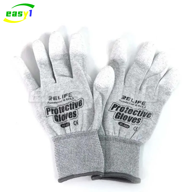 RELIFE RL-063 Antistatische Handschuhe für sterben Reparatur von Telefon-Computer, rutschfeste ESD-Fingerschutzhandschuhe für elektronische Arbeiten