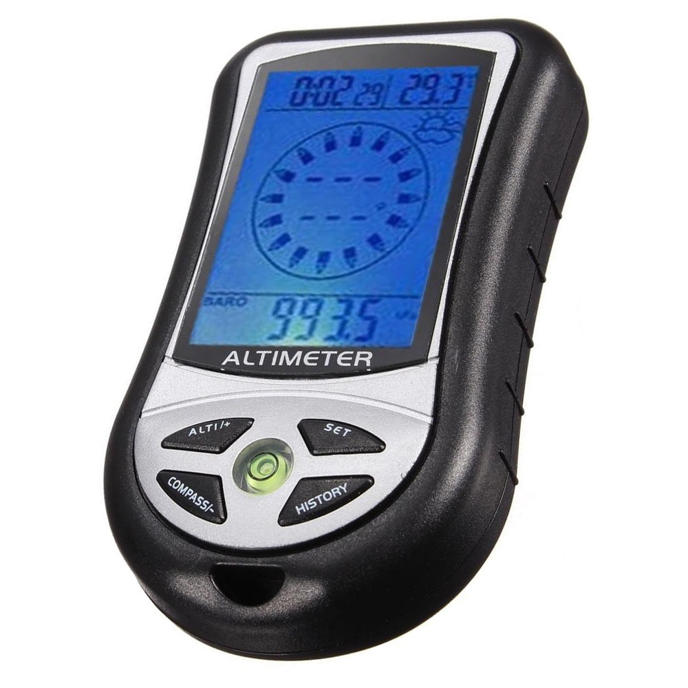 8 In 1 Electronic Compass Altimeter Barometer Thermometer Weather Forecast Time Calendar Clock Handheld Compasses