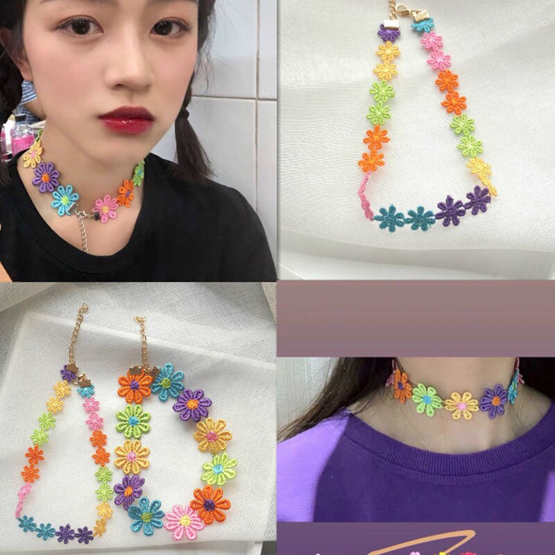 Aomu coreia blackpink lisa smiley arroz contas colar letras de bronze artesanal ajustável clavícula corrente gargantilha para mulher 진 안야 야