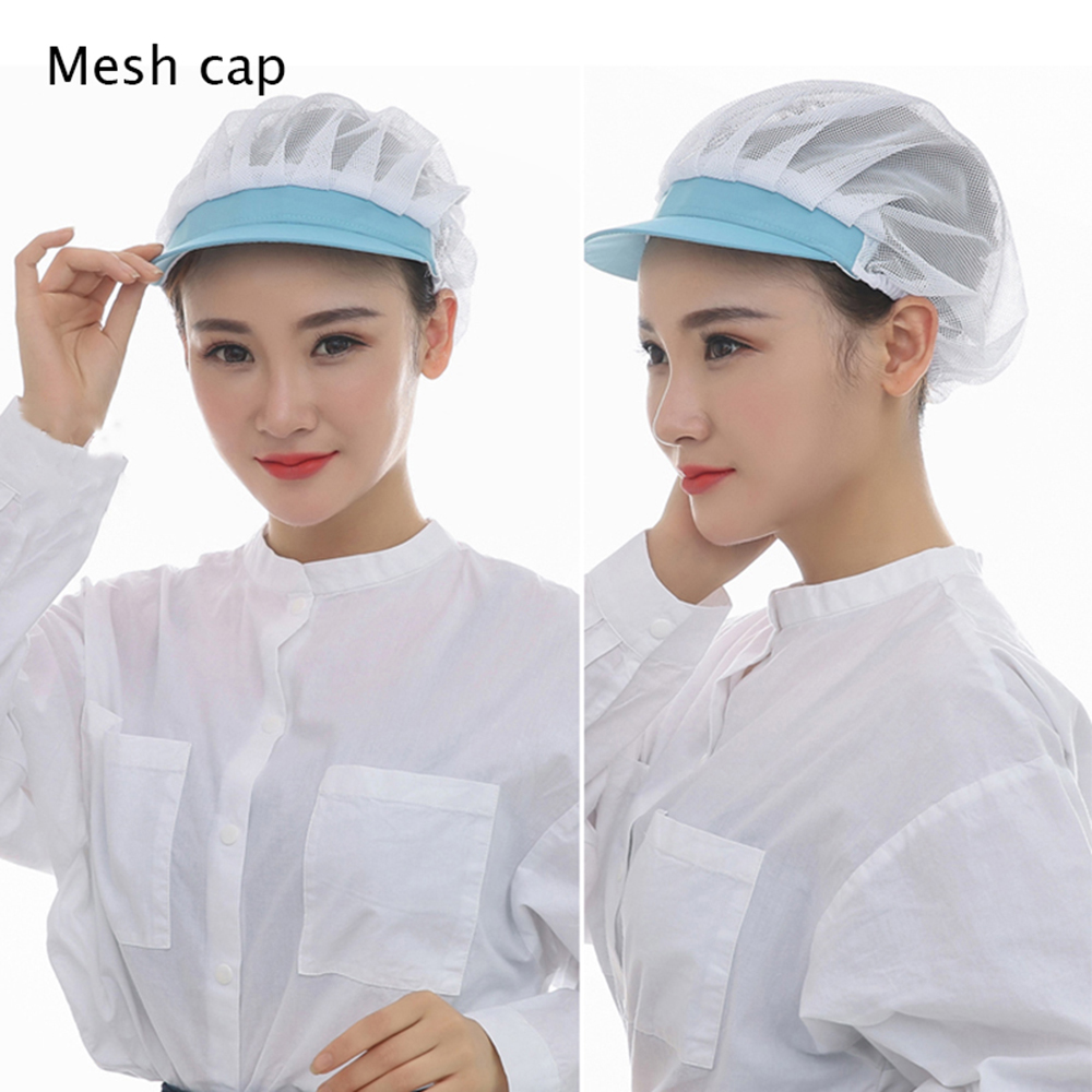 Food caps Adjustable net caps breathable sanitary dust cap men and women workshop canteen hat chef hat breathable mesh: Photo12